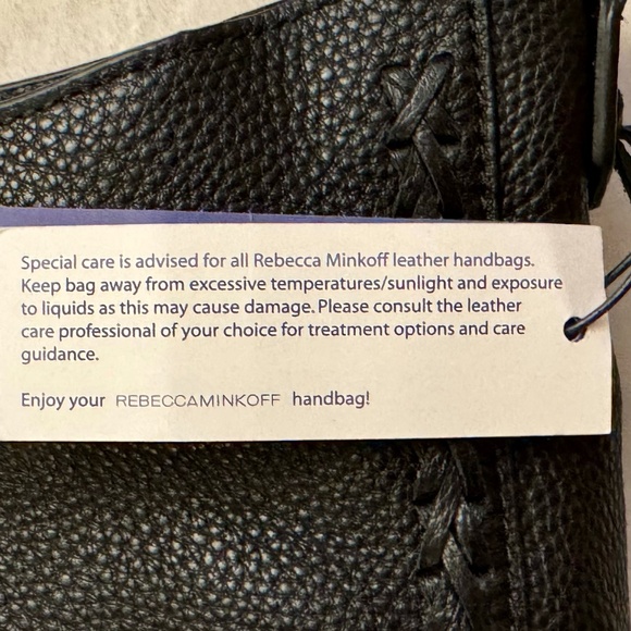 NEW Rebecca Minkoff Black Leather Convertible Hobo with Whipstitch - NWT - Picture 9 of 12